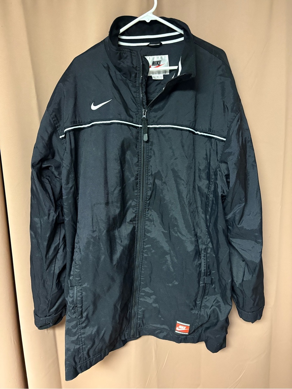 Vintage 90’s NIKE Team Sports Jacket XL (fits Like XXL) Black Durable Nylon